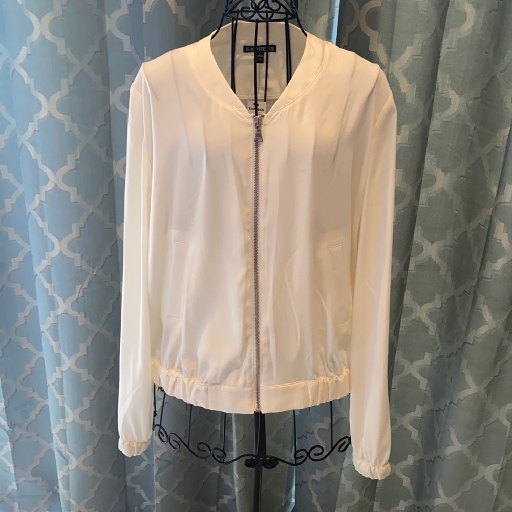 NWT Express Ivory zip up dress jacket